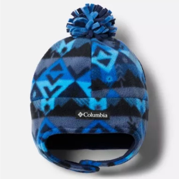 Columbia Youth Toddler Frosty Trail 2 Earflap Beanie Fleece Chevron Small - Picture 1 of 11